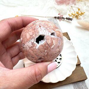 Gorgeous Cotton Candy Pink Agate Sphere